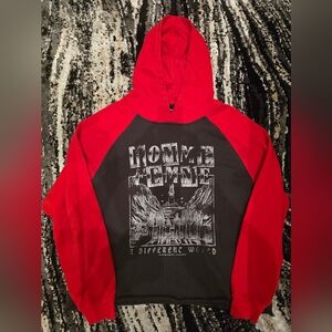 Red and Black Graphic Hoodie